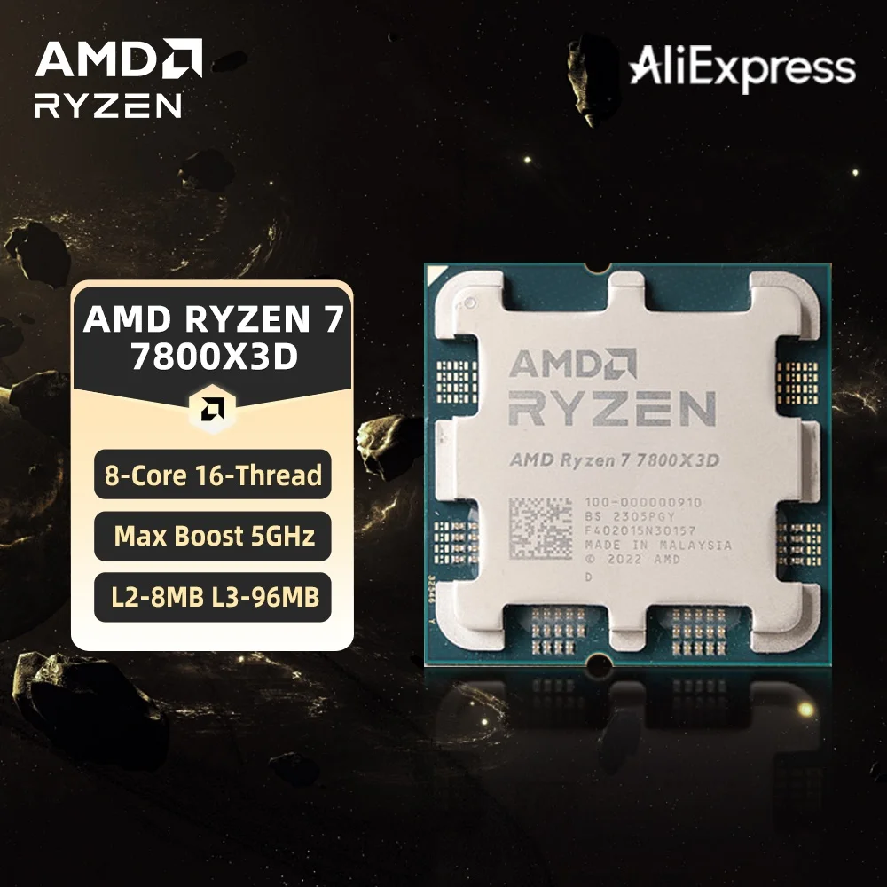 AMD Ryzen 7 7800X3D CPU Vendita calda R7 7800X3D Processore 5GHz 8-Core 16 Thread Socket AM5 Migliore CPU da gioco desktop senza scatola