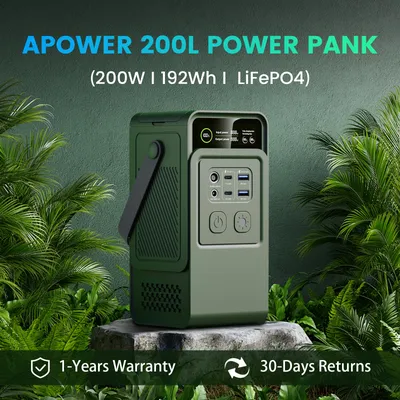 CTOLITY 200W Solar Generator Camping Portable Power Station 192Wh Power Bank PD 140W Charger 60000mAh LiFePo4 Battery Outdoor