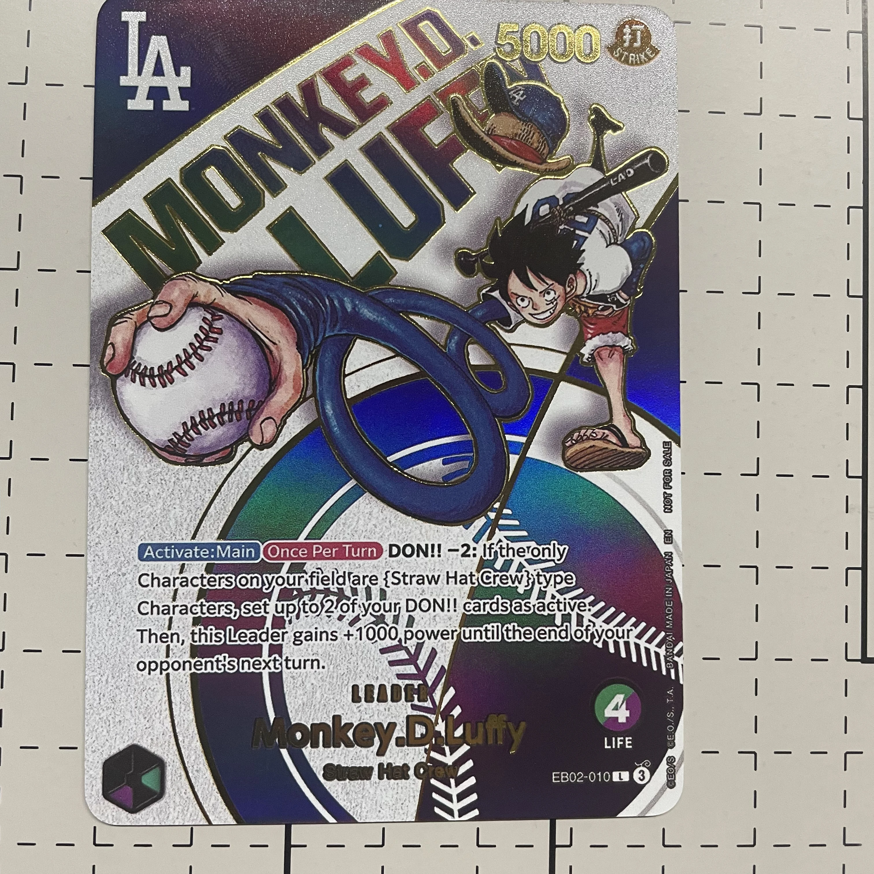 Neue englische Diy One Piece Baseball Ruffy Flash Card OPCG Bonney Law Hancock Self Made Classic Anime Collection Karten Geschenkspielzeug Image