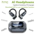 Auricolari Bluetooth HTC NE25 Auricolari traduttore AI Touch Screen LCD OWS Cuffie wireless sportive Lunga durata con microfono
