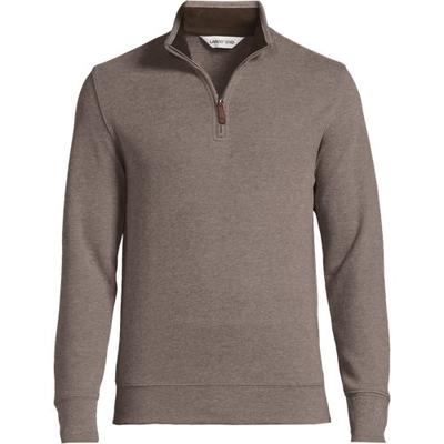 Brushed Rib Half Zip Jumper, Men, size: 46-48, regular, Brown, Cotton, by Lands' End