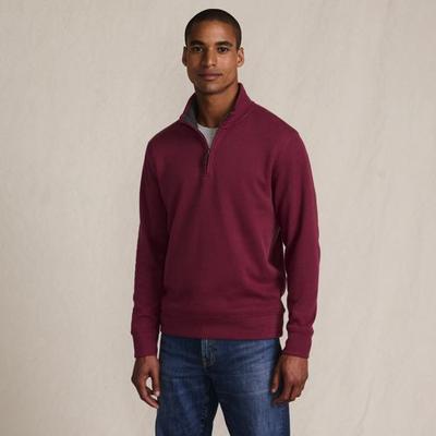 Brushed Rib Half Zip Jumper, Men, size: 46-48, regular, Red, Cotton, by Lands' End