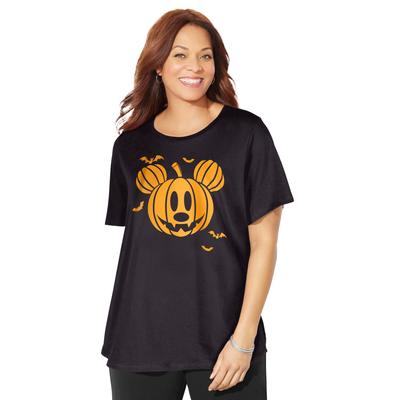 Plus Size Women's Disney Pumpkin Halloween Tee by Disney in Black Disney Pumpkin (Size M)