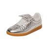 Sneaker STEVE MADDEN "STEVE MADDEN Sneaker Lederimitat", Damen, Gr. 40, silber, Lederimitat, casual, Schuhe