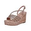 Keilsandalette ALMA EN PENA "ALMA EN PENA Sandalen Textil", Damen, Gr. 40, pink, Textil, casual, Schuhe
