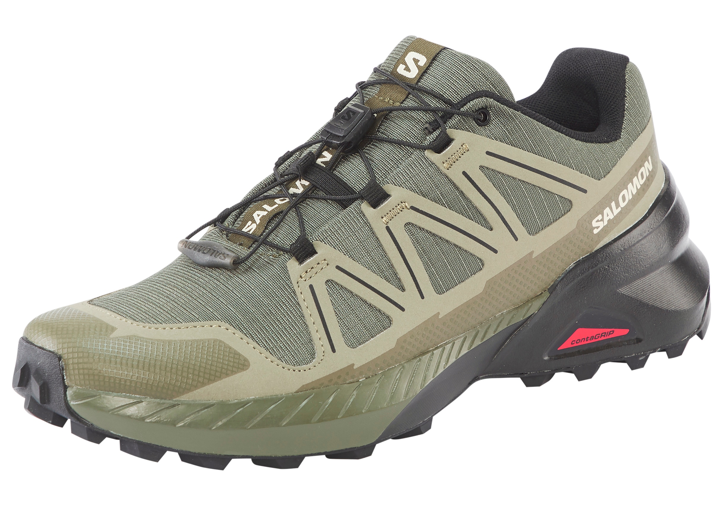 Trailrunningschuh SALOMON "SPEEDCROSS PEAK", Gr. 49, grün (olive night, deep lichen grün, schwarz), Synthetik, Sportlich, Schuhe