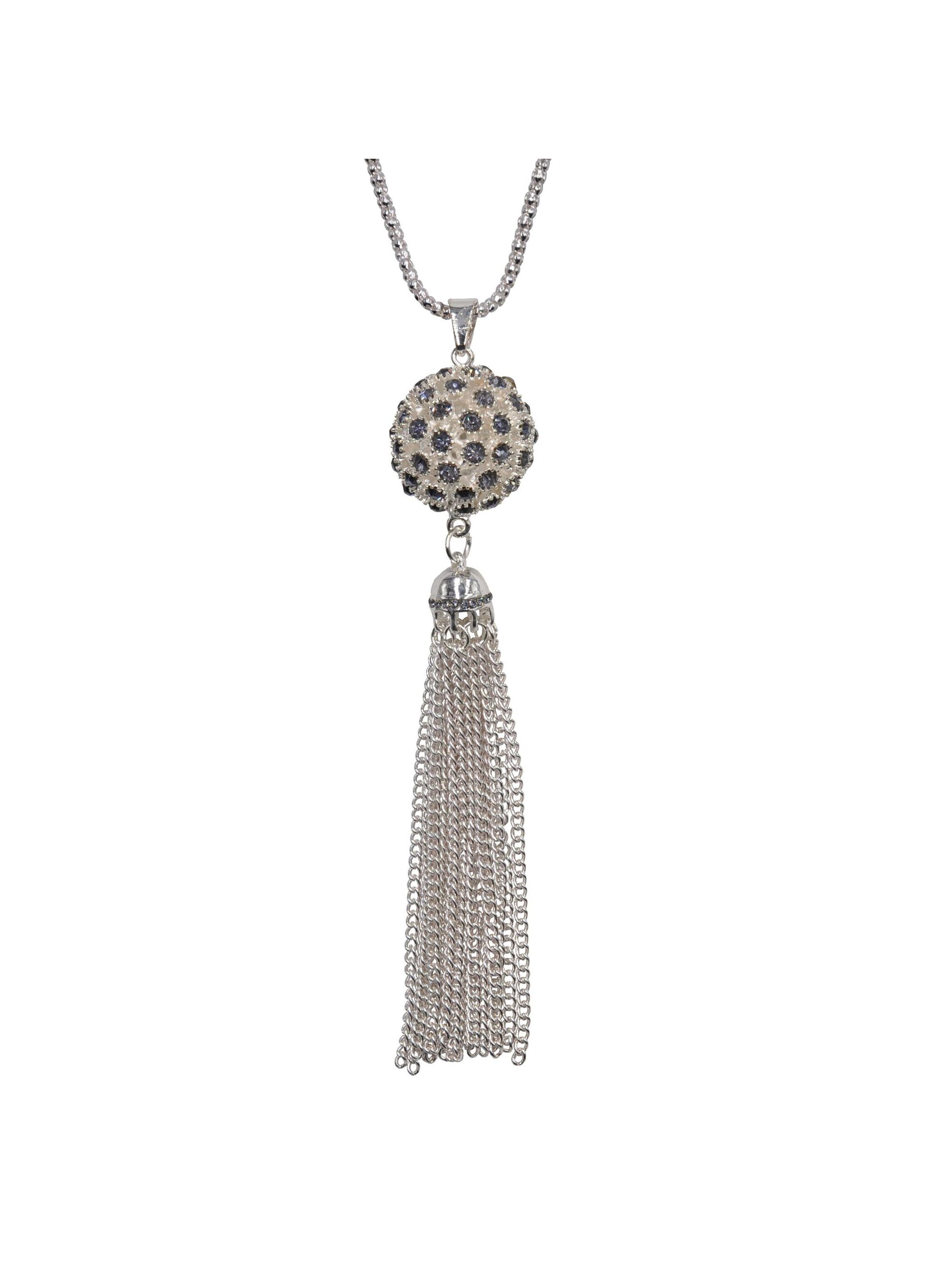 Steuer Modeschmuck Anhänger mit Kette Metall glanz Glasstein lila Image