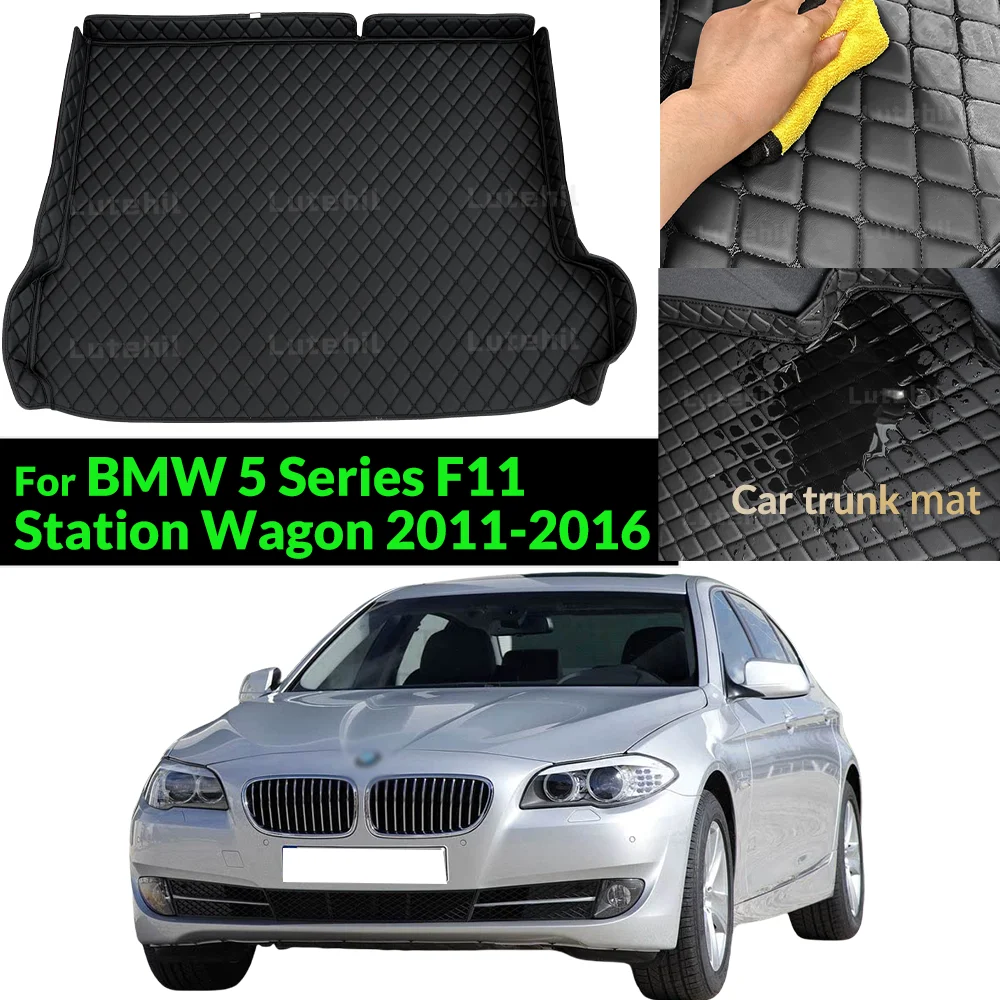 Pour BMW Série 5 F11 Break 2011-2016 15 14 13 Tapis de coffre de voiture personnalisé, protection de coffre, accessoires intérieurs automobiles