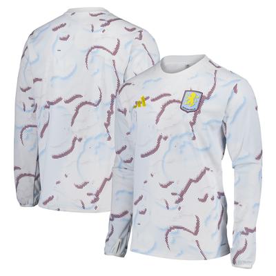 Aston Villa adidas Pre Match Warm Top – Weiß Image