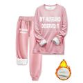 Per donna Elegante Caldo Moda Set da due pezzi Tuta Set di Pantaloni Manica Lunga Manica a Vescovo Girocollo Grafico Lettera Stampato All'aperto Vacanza Quotidiano Nero Rosa Rosa scuro Primavera