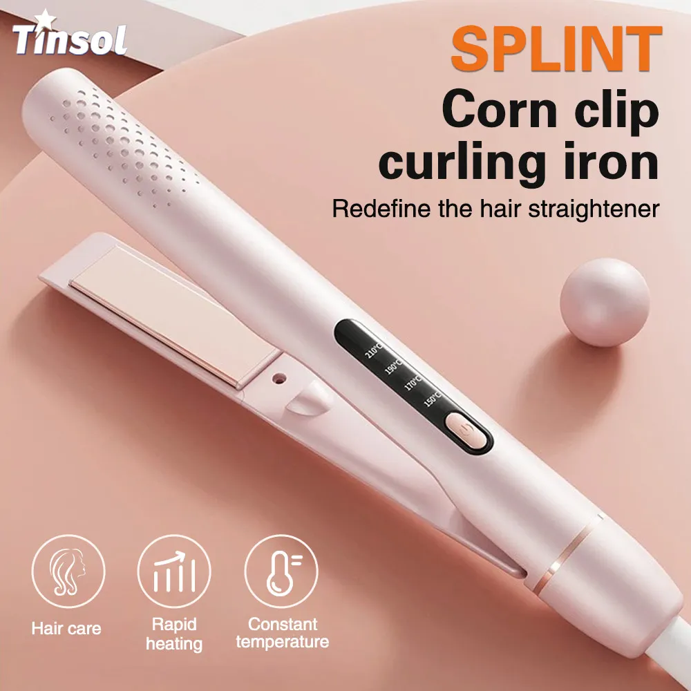 TINSOL 2-in-1-Haarglätter, Lockenstab, professionelles Glätten, Clip-in, schnelles Aufheizen, mit LCD-Display, Styling-Werkzeug Image