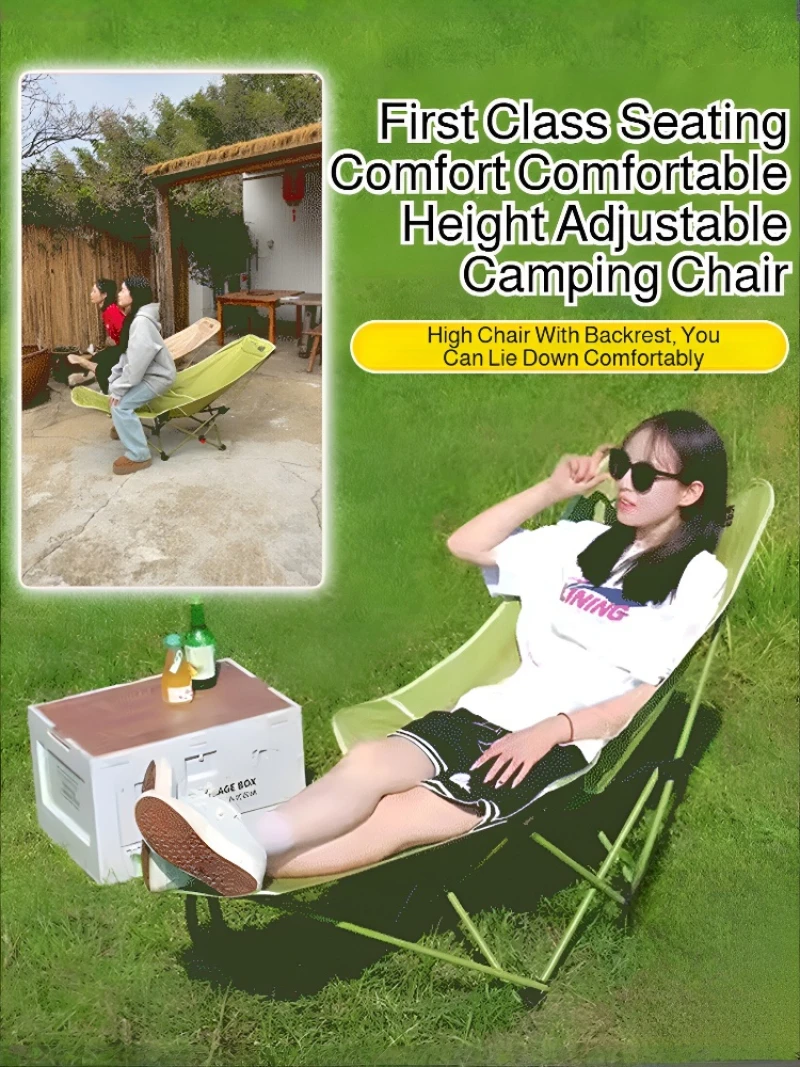 Outdoor-Klappstuhl, Strand, Angeln, Camping, erhöhter tragbarer Stuhl, Hocker, Picknick, klappbarer Lounge-Stuhl, verstellbarer Klappstuhl
