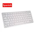 con tastiera Bluetooth arabo spagnolo italiano inglese per iPad IOS Android Tablet telefono computer tastiera wireless sottile a 78 tasti