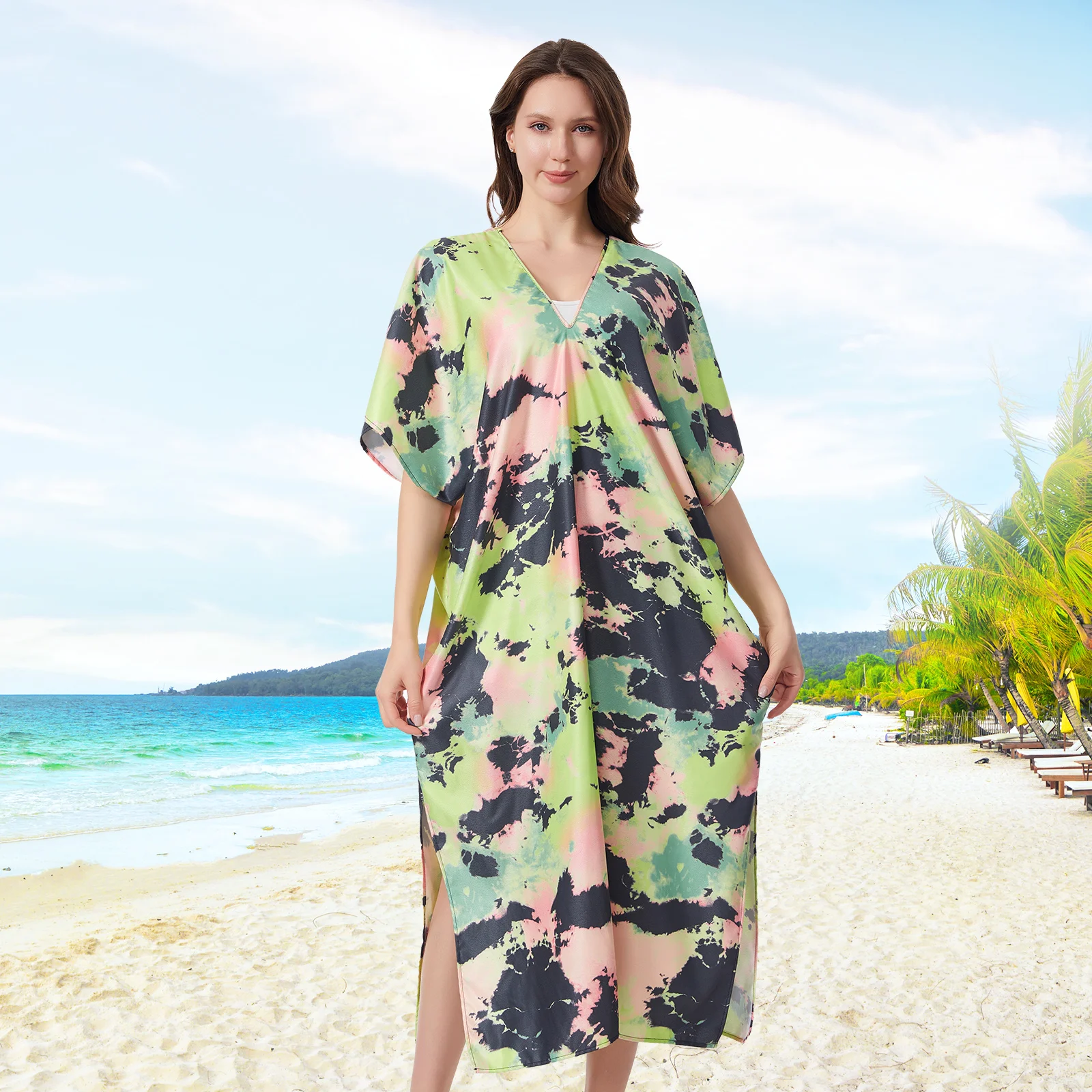 Ein gefütterter, kühlender Unisex-Bademantel aus Mikrofaser, weich, leicht und super saugfähig, hautfreundlich, Strand, Badezimmer, Schwimmen Image