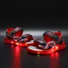 Disney Cartoon Kinder Freizeit schuhe führte leichte Sandalen glänzenden Sommers trand offen Peep Toe rot schwarz Sandalen Größe 21-31