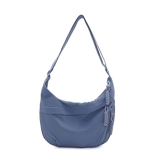 Damenmode, einfarbig, Nylon, Umhängetasche, Hobo-Tasche, wasserdicht, leicht, lässig, Umhängetasche, stilvoll, hochwertig, langlebig, trendige Handtasche für den Alltag