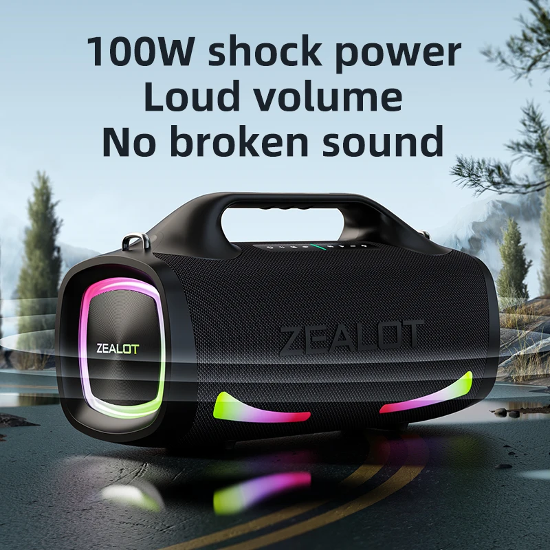Zealot-S79 100W high-power Portable Bluetooth speaker IPX6 waterproof and ultra strong sound quality outdoor speaker