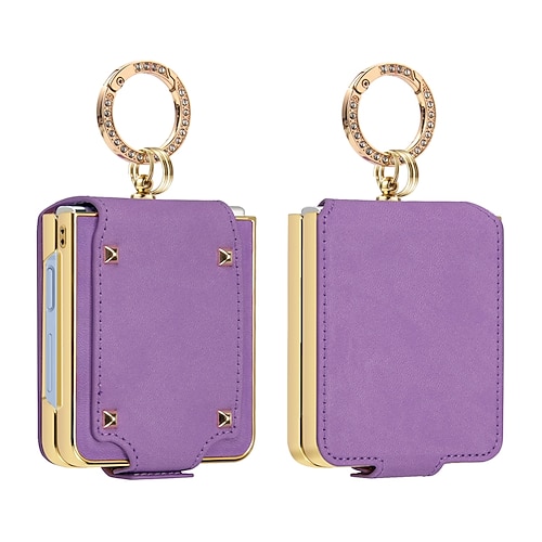 Handy Hülle Handyhüllen Für Samsung Galaxy Z Flip 7 Z Flip 6 Z Flip 5 Z Flip 4 Z Flip 3 Rückseite Vollschutz Ringverschluss Stoßfest Retro TPU PU-Leder Image