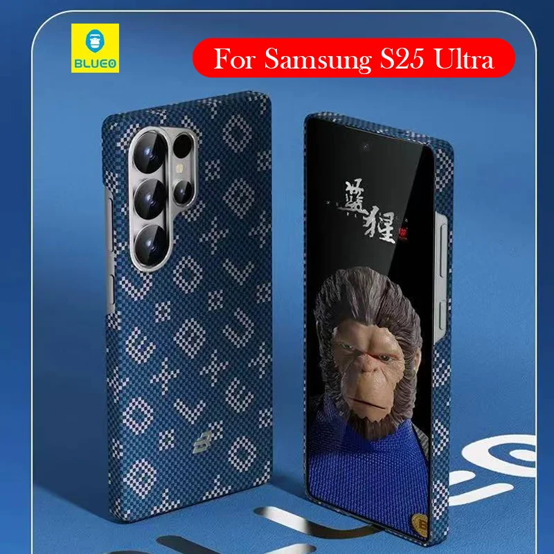 Bllueo Carbon Fiber Case für Samsung S25 Ultra Kevlar Wireless Charging Back Cover Case für SAMSUNG GALAXY S25 ULTRA Image