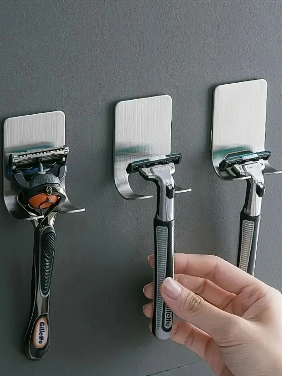 Rasiererhalter aus Edelstahl 304, für Herren, Rasierer, Rasierer, Ständer, Regal, Rasierer, Aufbewahrungsregal, Badezimmer-Haken-Organizer Image