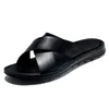 COZOK Italienische Leder Hausschuhe Für Männer 2025 Neue Hotel Strand Sommer Schuhe Hohe Qualität Große Größe 47 Slip Auf Licht Wohnungen männlichen Flip