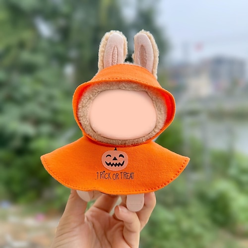 Puppenkleidung Halloween-Kürbis-Outfit Puppenkleidungsset süßes Kostüm Zubehör für 17 cm große Puppen (OHNE PUPPE) Weihnachtsgeschenk Image