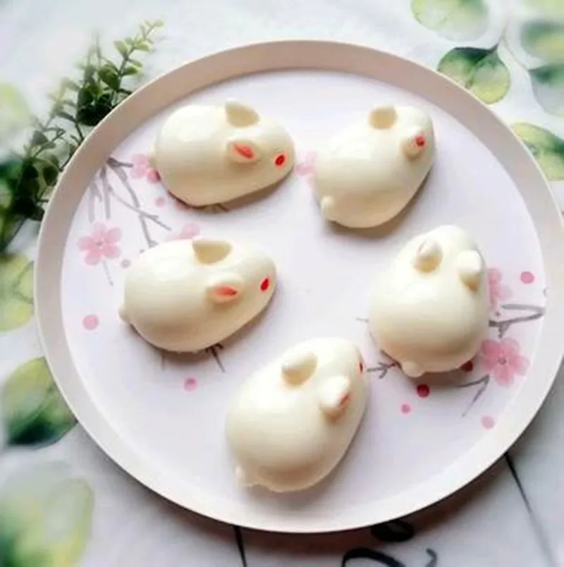 3D Kaninchen Silikon Seife Form DIY Kerze Form Nette Kuchen Pudding Schokolade Dessert Backen Zubehör Kerze Machen Liefert Image