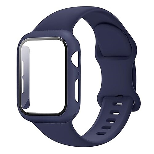 Sportarmband Moderne Schnalle Kompatibel mit Apple Watch Armband 38mm 40mm 41mm 42mm 44mm 45mm 49mm mit Hülle Damen Herren Stoßfest Silikon Ersatzarmband für iwatch Ultra 2 Series 9 8 7 SE 6 5 4 3 2 1 Image