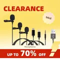 Clearance_MC01 Mini microfono portatile cablato da 1,5 m di tipo C per telefono PC portatile Clip-on in metallo Lavalier USB microfono a condensatore da 3,5 mm
