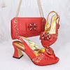 Qsgfc rote Farbe elegante Dame Mode Peep Toe Schuhe Braut bequeme Party Damen Schuhe und Tasche Set für Frauen