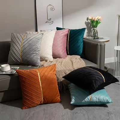 1 Stück Kissenbezüge, weich, goldfarben, dekorative Kissenbezüge für Couch, Sofa, Wohnzimmer, Heimdekoration Image