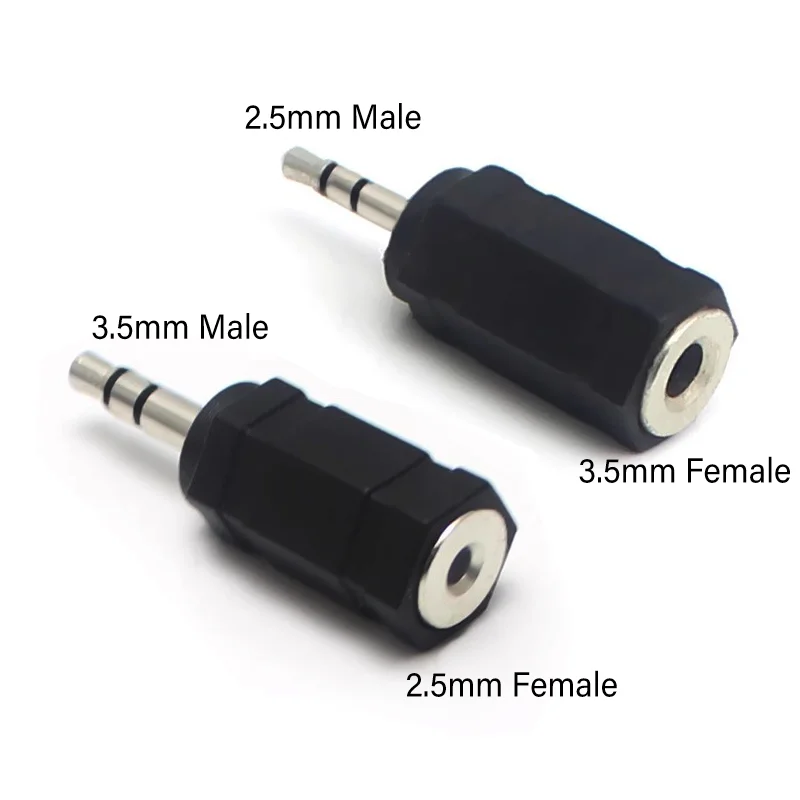 5PCS 2,5mm 3,5mm Stereo Stecker auf 2,5 3,5 Weibliche Jack Audio Konverter Adapter Stecker Image