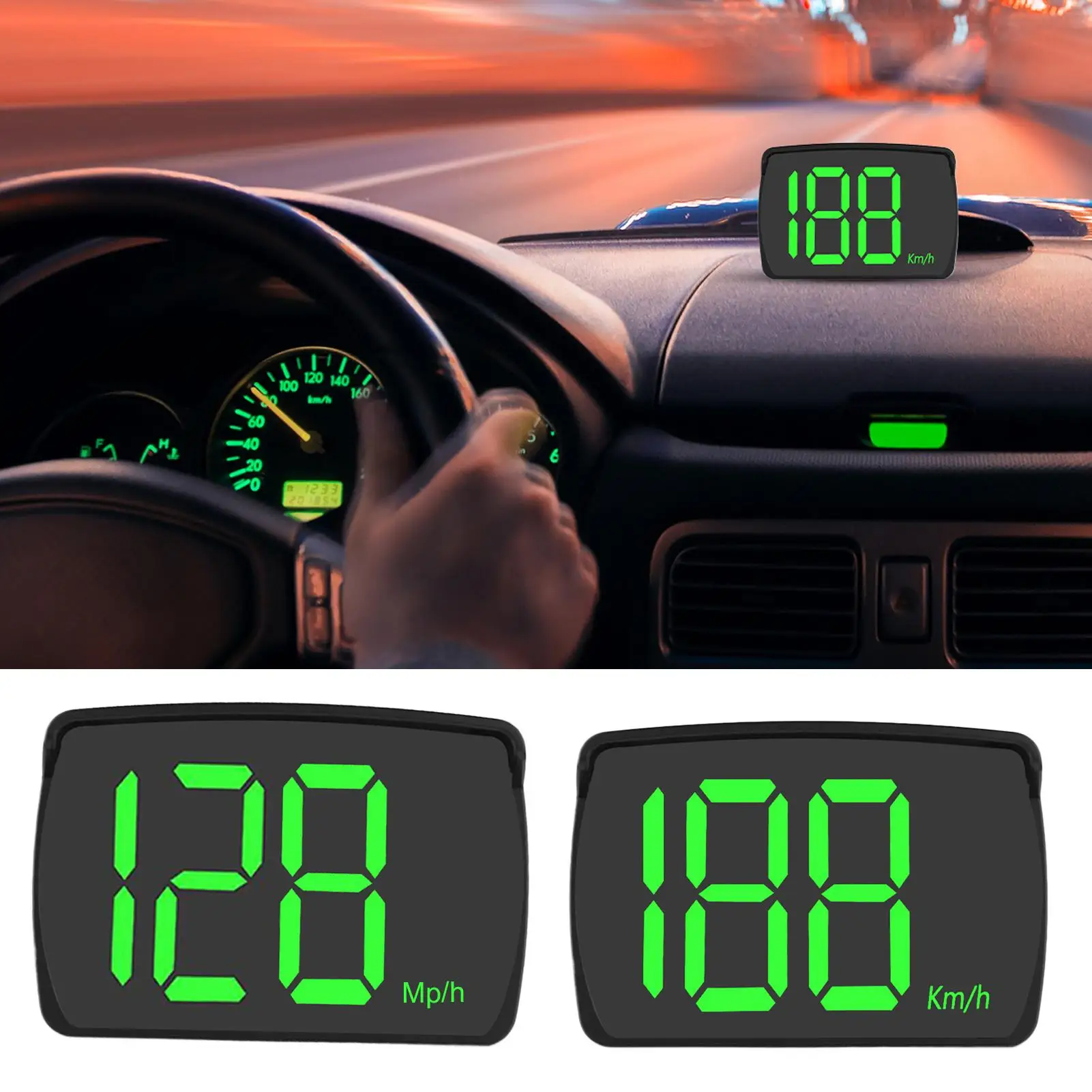 Universal Auto HUD Digital Tacho Head Up Display Für Motor Lkw Fahrzeuge Geschwindigkeit Meter Displayer KM/MPH für Fahrzeug Taxi Image