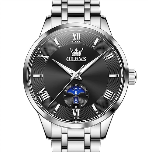 Die neue Olevs Herren-Businessuhr mit leuchtender Kalender-Tagesanzeige ist eine modische, trendige, lässige und wasserdichte Herren-Sportuhr. Image