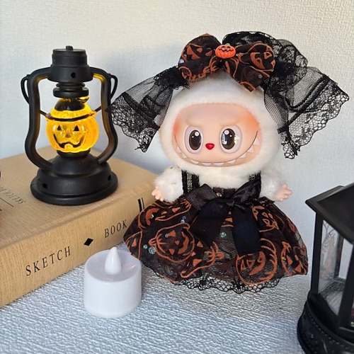Puppen-Halloween-Kleidung Puppenkürbiskleid-Set Süßes Kleid Schleier Kostüm Bekleidungszubehör für 6,69 Zoll Puppen (OHNE PUPPE) Weihnachtsgeschenk Image