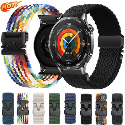 22 mm 20 mm Fallschirm-Schnallenband für Huawei Watch GT5/4 3 46 mm Nylon-Schlaufenarmband für Huawei Watch 5/GT5 Pro/Amazfit Bip 6 Armband Image