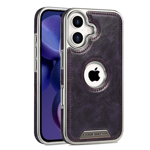Handy Hülle Handyhüllen Für iPhone 16 15 14 Pro Max Plus 16e 13 Pro Max Rückseite Stoßfest Retro TPU PU-Leder Image