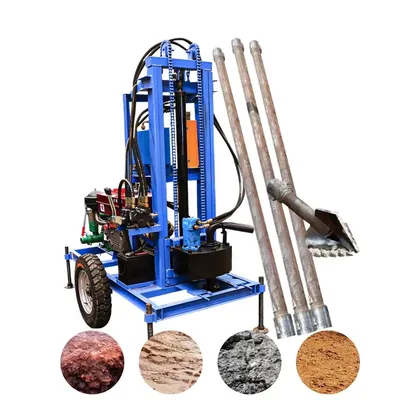 Well Drilling Rig Machine 22HP 25hp Petrol Diesel Mini Rotary Water Well Drilling Rigs 150M 100M Mini Borehole Drilling Rig