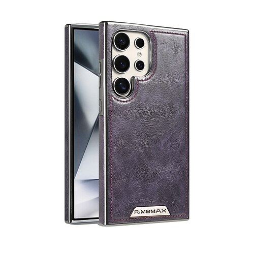 Handy Hülle Handyhüllen Für Samsung Galaxy S26 Ultra Plus S25 Ultra S24 Ultra Plus S23 Ultra Plus Rückseite Unterstützt kabelloses Laden Stoßfest Retro TPU PU-Leder Image