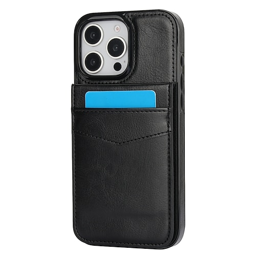 Handy Hülle Handyhüllen Für 16 15 14 Pro Max Plus 16e 13 Mini Rückseite Ständer Kartenfach Stoßfest Retro TPU PU-Leder Image