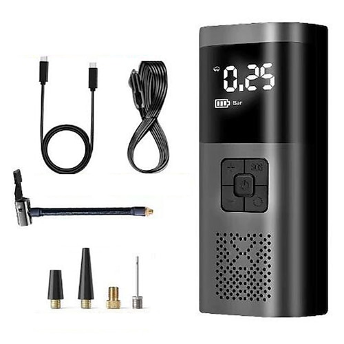 Reifenfüller, tragbarer Luftkompressor, 150 psi, Autoreifen-Luftpumpe mit Reifendruckmesser, LED, 3-fach schnelle Ein-Klick-Intelligente kabellose Reifen-Luftpumpe, geeignet für Autos, Motorräder, Image