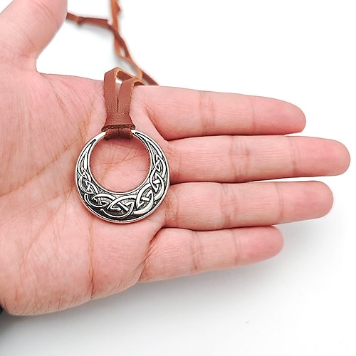 Retro Vintage Mittelalterlich Renaissance Halskette Anhänger Wikinger Keltischer Ritter Kostüm Unisex Keltisch Halloween Karneval Party Lässig LARP Erwachsene Halskette Ganzjahres Image