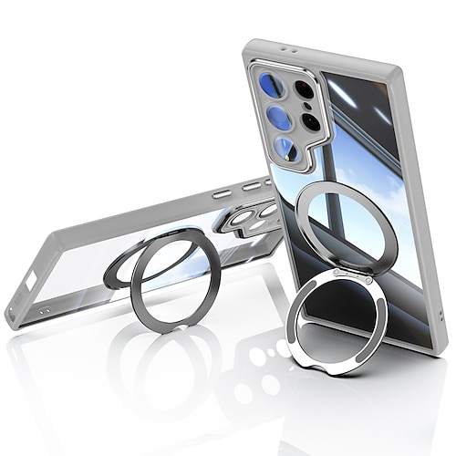 Handy Hülle Handyhüllen Für Samsung Galaxy S25 Ultra S24 Ultra S23 Ultra S24 FE Rückseite Magnetisch Ständer Stoßfest Rüstung TPU Image