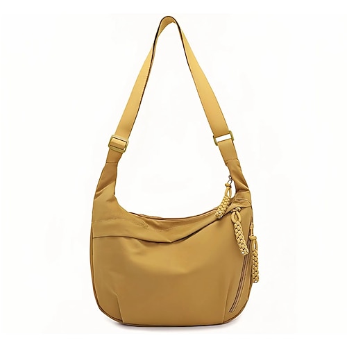 Damenmode, einfarbig, Nylon, Umhängetasche, Hobo-Tasche, wasserdicht, leicht, lässig, Umhängetasche, stilvoll, hochwertig, langlebig, trendige Handtasche für den Alltag