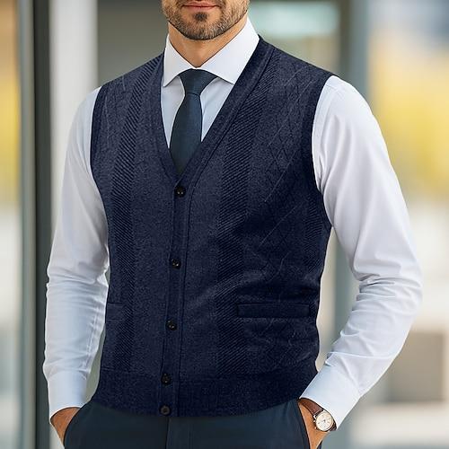 Herren Pullover Kleid Pullover Strickjacke Strickpullover Gerippt Stricken Normale Oberteile Gestrickt Gerippt Einfach V Ausschnitt Mode Schals Lässig Alltagskleidung Bekleidung Herbst Winter