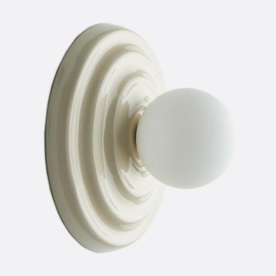 Holi Wall Light in Ceramic Relief and Opaline Glass