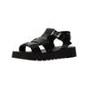 Riemchensandale FLY LONDON "Fly London Sandalen Leder", Damen, Gr. 39, schwarz, Leder, casual, Schuhe