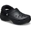 Clog CROCS "Lined Fuzz Strap", Damen, Gr. 38, schwarz, Croslite, Basic, Schuhe, mit rutschhemmender Laufsohle