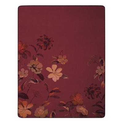 Wohndecke BIEDERLACK "Wohndecke Velvet Bloom mit geketteltem Zierstich", rot, B:150cm L:200cm, Baumwolle, Polyacryl, Polyester, Wohndecken, Made in Germany Image