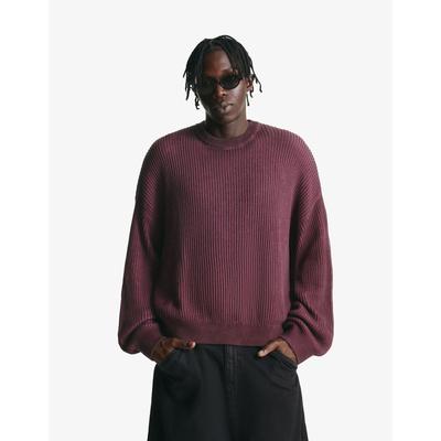 Bershka Boxy Fit Sweater Men M Burgundy